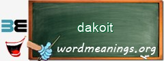 WordMeaning blackboard for dakoit